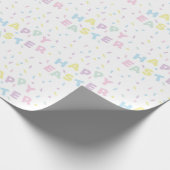 Cute Happy Easter Word Confetti Pattern ラッピングペーパー (角)