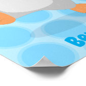 Cute happy emperor penguin chick cartoon ポスター (角)