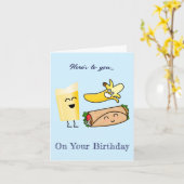 Cute Happy Food Birthday Card カード (黄色い花)
