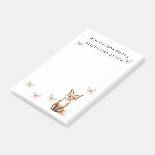 Cute Happy Fox Bright Side Butterflies   ポストイット (アングル)