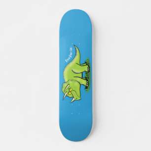 Cute happy green triceratops dinosaur cartoon スケートボード