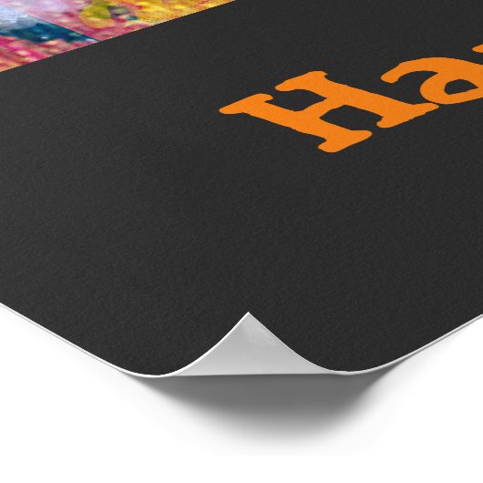 Cute Happy Halloween Pumpkin Face Poster ポスター (角)