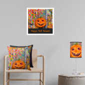 Cute Happy Halloween Pumpkin Face Poster ポスター
