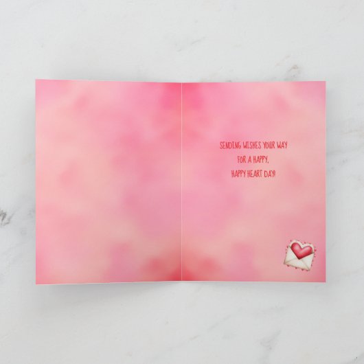 Cute Happy Heart Day Valentine's Day Card カード (内部)