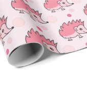 Cute Happy Hedgehog Monogrammed ラッピングペーパー (ロールコーナー)