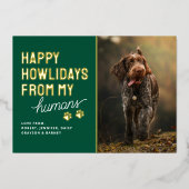 Cute Happy Howlidays Pet Christmas Card 箔シーズンカード (正面)