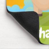 Cute happy jersey cow and flower sunrise cartoon マウスパッド (コーナー)