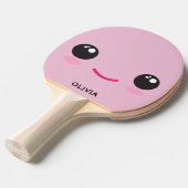 Cute Happy Kawaii Face - Custom Ping Pong Paddle 卓球ラケット (正面アングル)