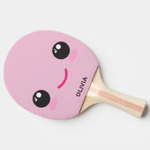 Cute Happy Kawaii Face - Custom Ping Pong Paddle 卓球ラケット (横)