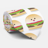 Cute happy kawaii hamburger cartoon ネクタイ (ロール)