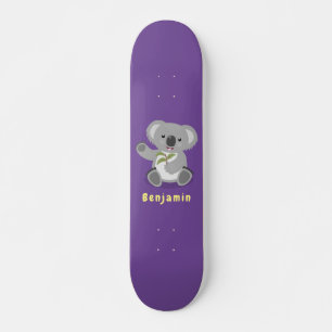 Cute happy koala waving cartoon illustration スケートボード