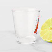 Cute happy lobster wearing Christmas hat cartoon ショットグラス (左)