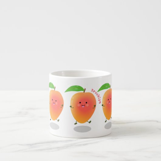 Cute happy mango cartoon illustration エスプレッソカップ (正面)