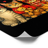 Cute Happy Meowentines Valentine Cats Love Men Wom ポスター (角)