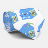 Cute happy milk carton character cartoon ネクタイ (ロール)