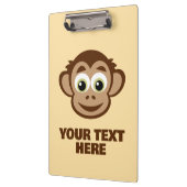 Cute happy monkey cartoon personalized kid's クリップボード (左)