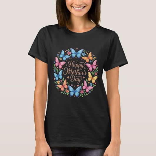 Cute Happy Mother’s Day Butterfly Gift for Mom Tシャツ (正面)