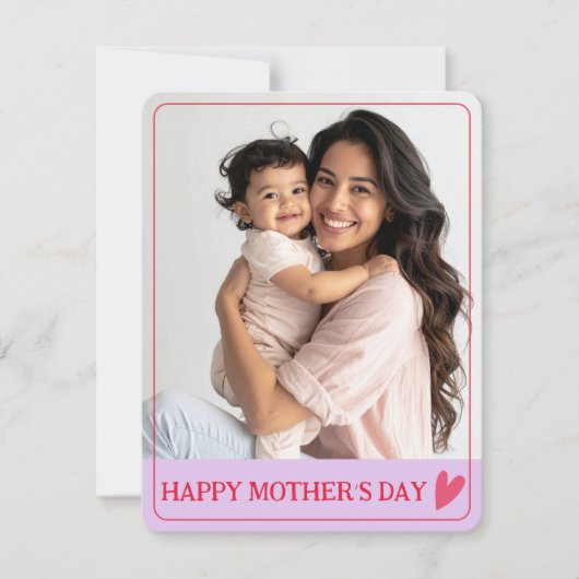 Cute Happy Mother’s Day Purple & Red Photo   (正面)