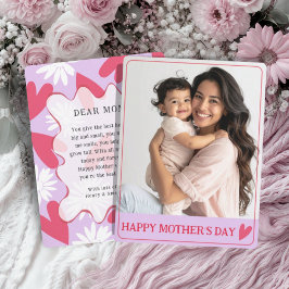 Cute Happy Mother’s Day Purple & Red Photo  