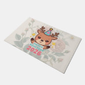 cute happy new year 2026 welcome door mat ドアマット (アングル)