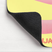 Cute happy pink earthworm cartoon マウスパッド (コーナー)