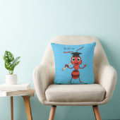Cute happy red ant cartoon クッション (椅子)