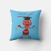 Cute happy red ant cartoon クッション (裏面)