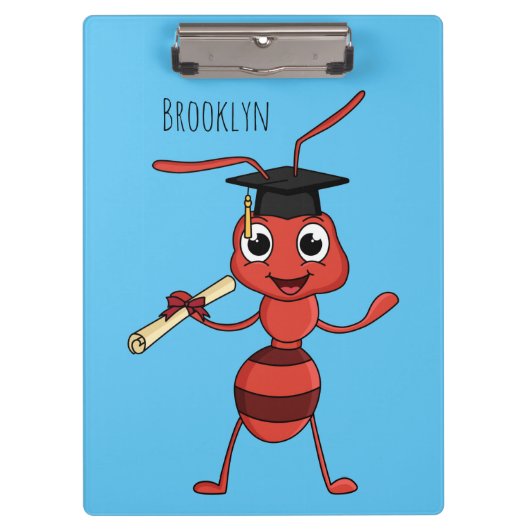 Cute happy red ant cartoon クリップボード (正面)