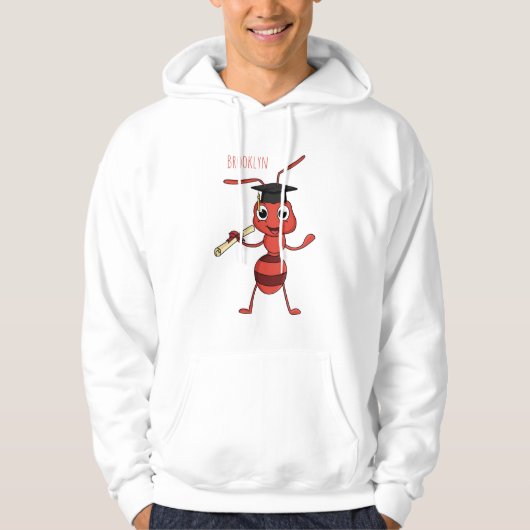 Cute happy red ant cartoon パーカ (正面)