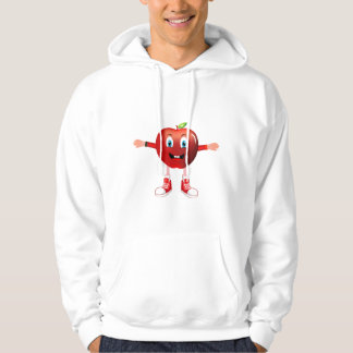 Cute Happy Red Apple Cartoon Character Hoodie パーカ