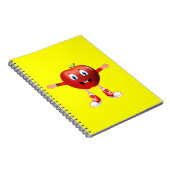 Cute Happy Red Apple Cartoon Notebook for Kids ノートブック (右側)