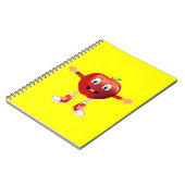 Cute Happy Red Apple Cartoon Notebook for Kids ノートブック (左側)