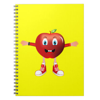 Cute Happy Red Apple Cartoon Notebook for Kids ノートブック
