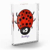 Cute happy red ladybug cartoon illustration フォトブロック (左)