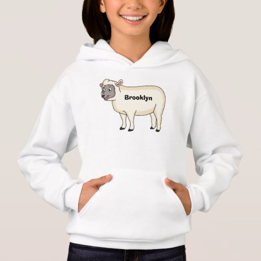 Cute happy sheep cartoon illustration (正面)