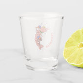 Cute happy shrimp, prawn cartoon ショットグラス (裏面)