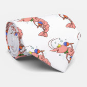 Cute happy shrimp, prawn cartoon ネクタイ (ロール)
