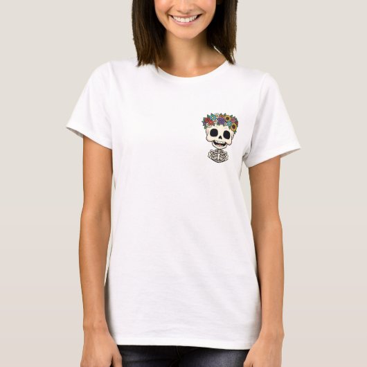 Cute Happy Skeleton Character Tシャツ (正面)