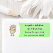 Cute happy smiling hamster with peanut cartoon ラベル (インサイチュ)