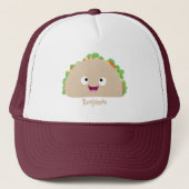 Cute happy smiling taco cartoon illustration キャップ (正面)