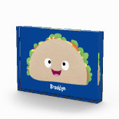 Cute happy smiling taco cartoon illustration フォトブロック (右)