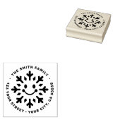 Cute happy snowflake return address ラバースタンプ (押印)