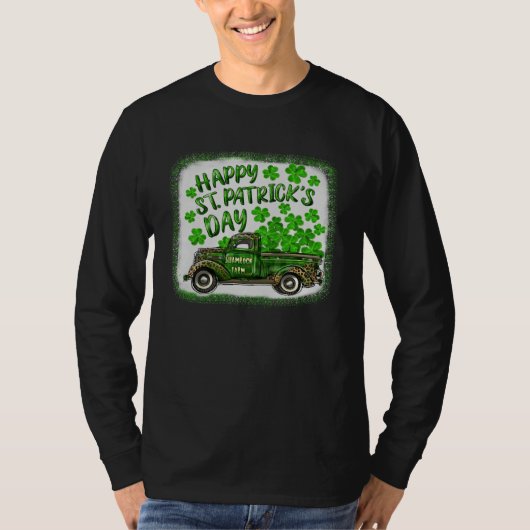 Cute Happy St Patrick s Day Leopard Shamrock Farm  Tシャツ (正面)