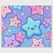 Cute Happy Stars ラッピングペーパー (フラット)