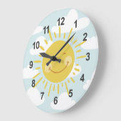 Cute Happy Sun Large Clock ラージ壁時計 (傾斜)