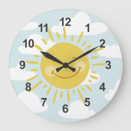 Cute Happy Sun Large Clock ラージ壁時計