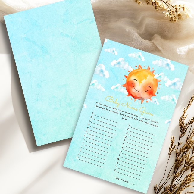 Cute Happy Sunshine Boho Baby Shower Name Game (クリエイターアップロード済み)