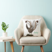 Cute happy superb lyrebird cartoon illustration  クッション (椅子)
