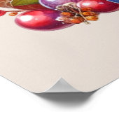 Cute Happy Thanksgiving turkey  ポスター (角)