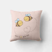 Cute Happy To Bee With You Couple Room Decor クッション (裏面)